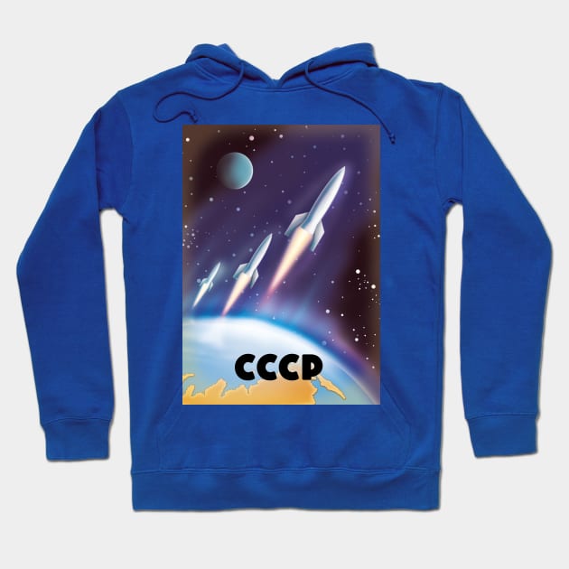 CCCP Soviet Russia Space Art Hoodie by nickemporium1